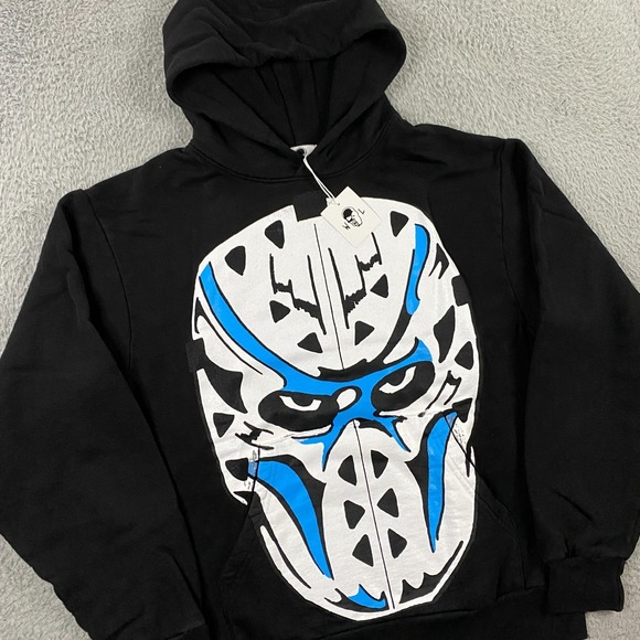 Warren Lotas Giant Hockey Mask Hoodie size M Graphic Print Skeleton NEW NWT - Picture 1 of 12